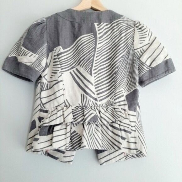 TAIKONHU Anthropologie Flights Of Fancy Short Sleeve Crop Jacket Sz 4 - Picture 8 of 15